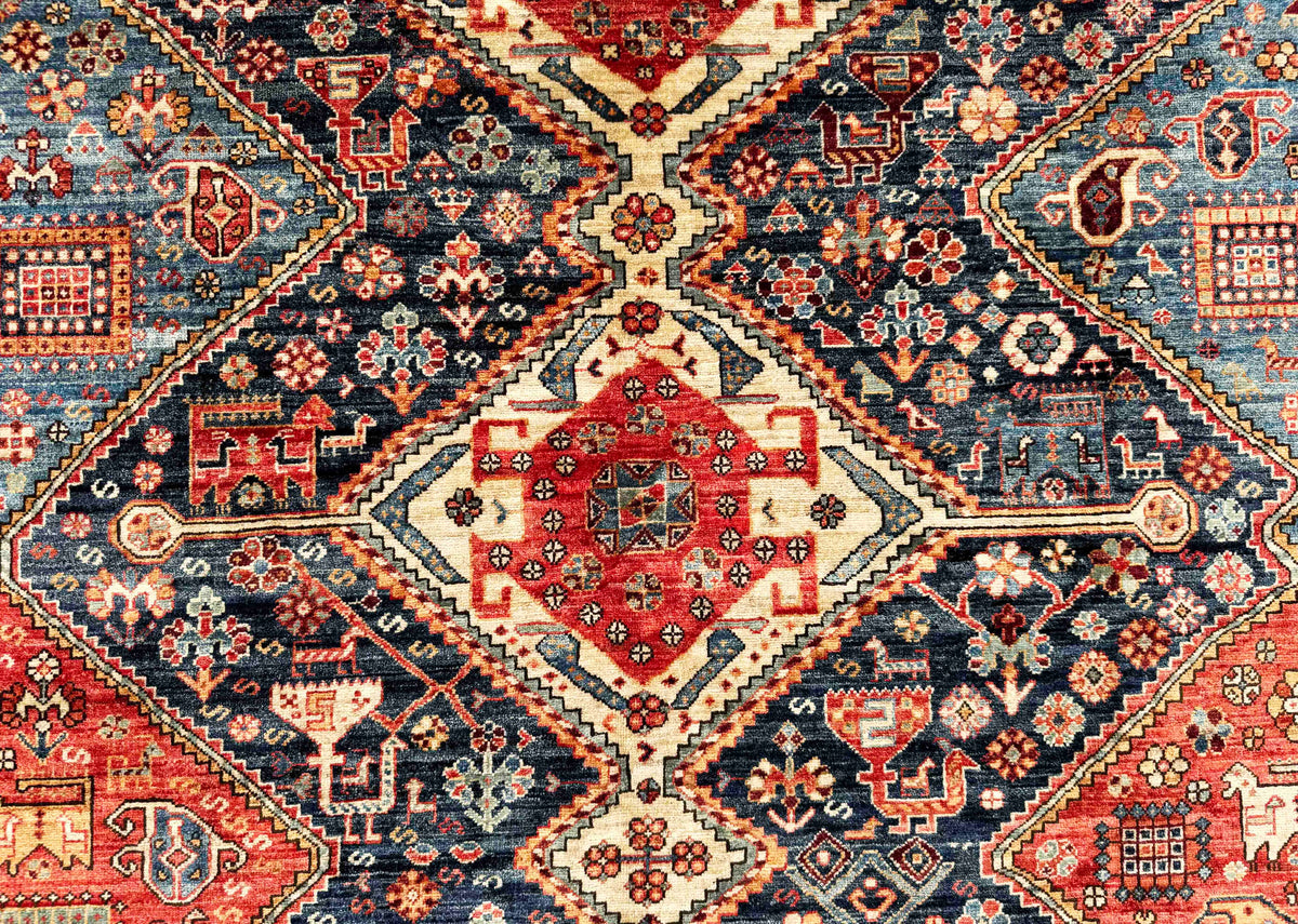 Afghan Turkmen Khamseh-Inspired Rug 267x183 cm | Rug# 27226