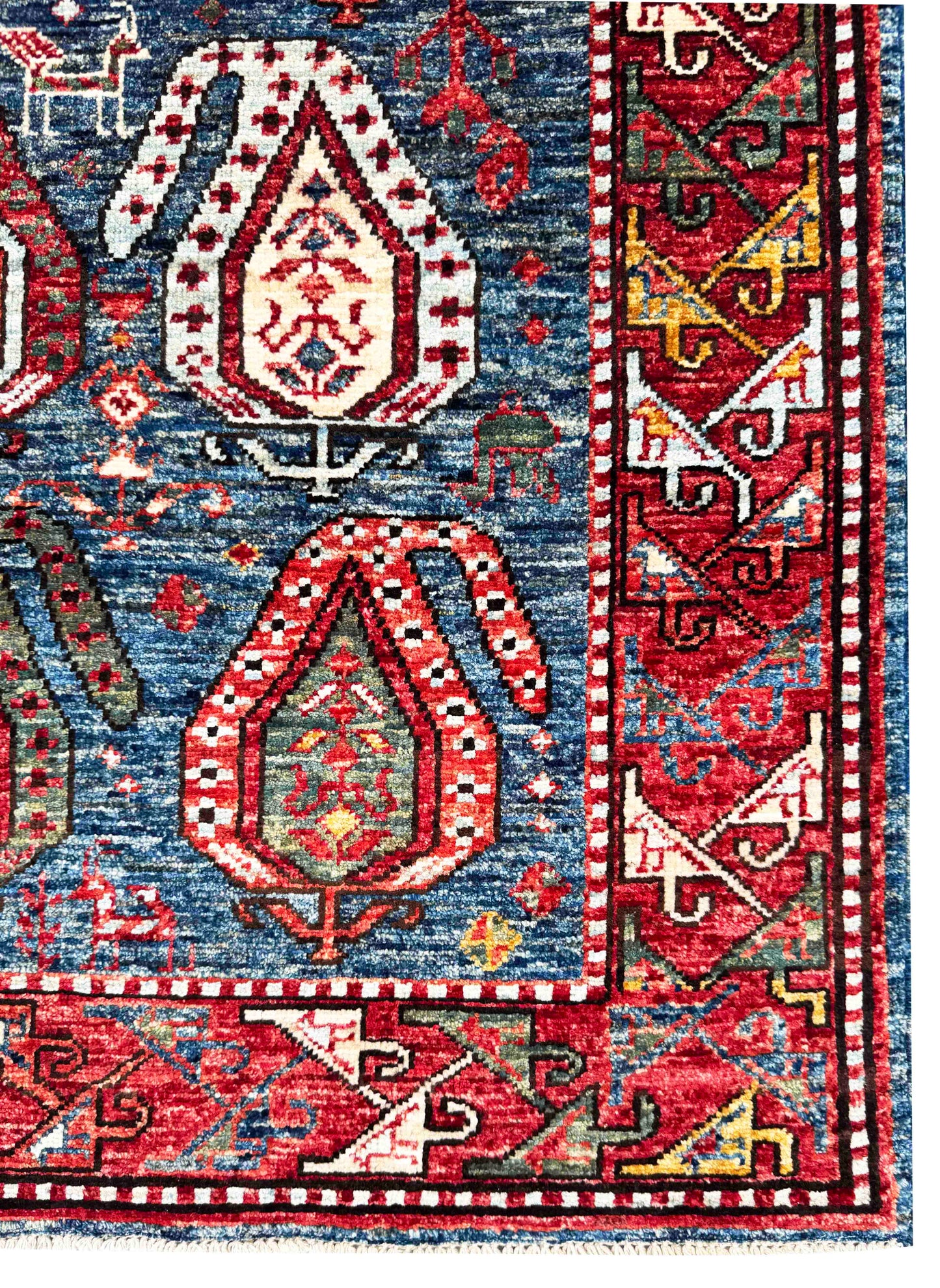 Turkmen weave Afghan, Custom made in a studio in Mazarsharif  193x143cm | Rug# 27256A