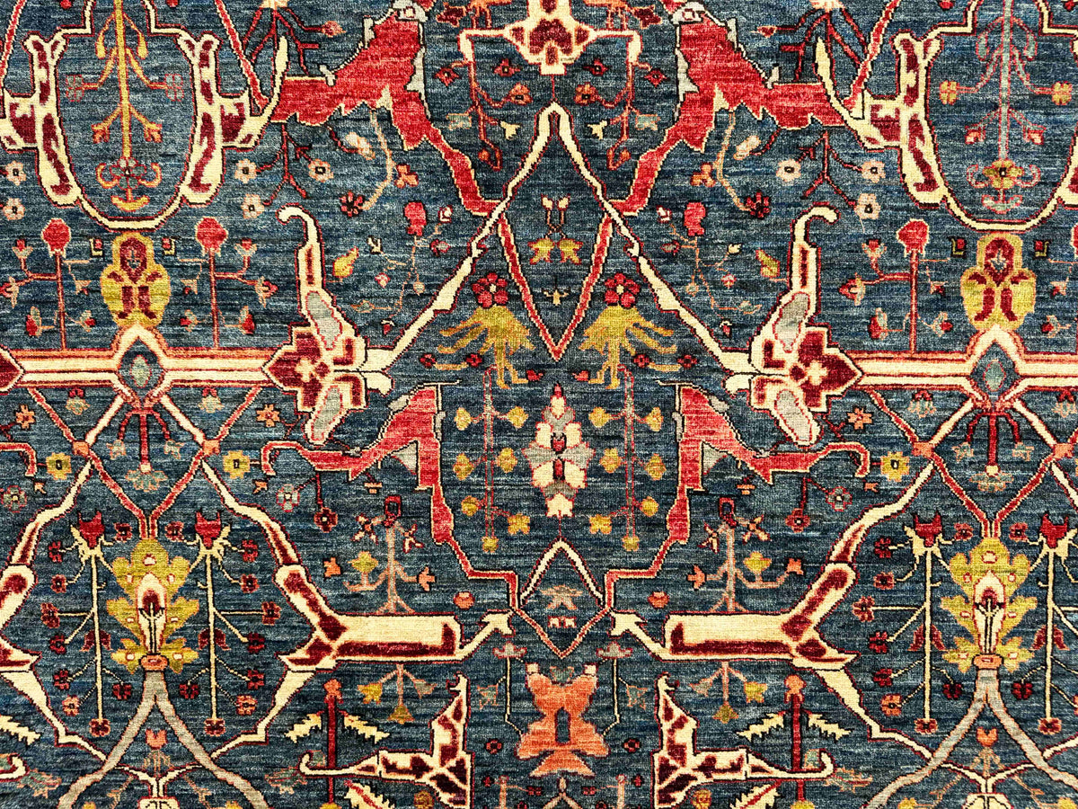 Afghan Turkmen-Weave Garous Bijar Rug 343x265 cm | Rug# 27231