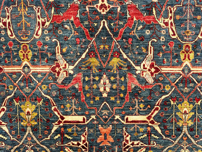 Afghan Turkmen-Weave Garous Bijar Rug 343x265 cm | Rug# 27231