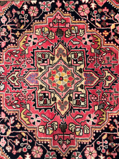 Vintage Jozan Sarouk, double wefts, handspun wool 160x100 cm | Rug# 11025