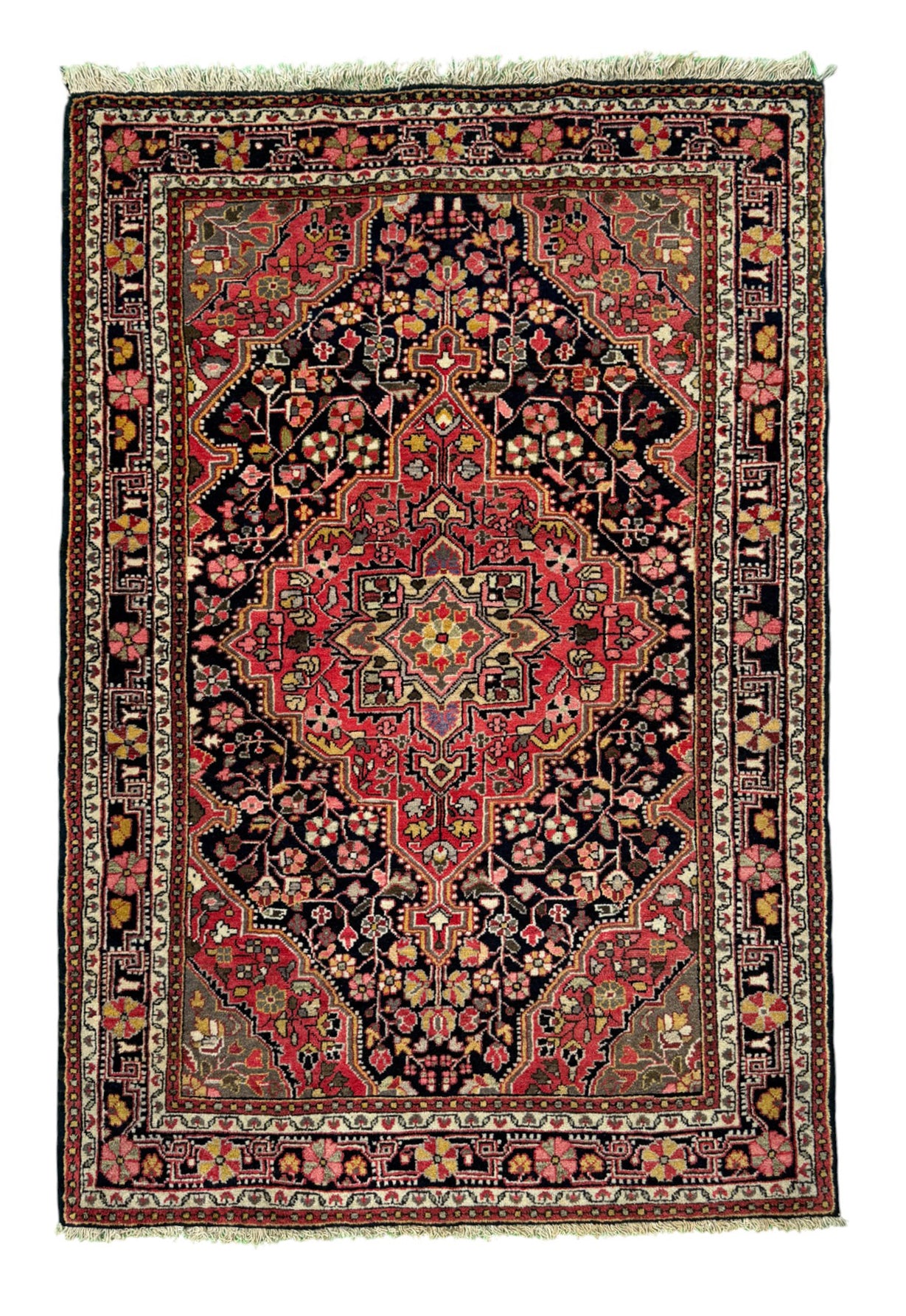 Vintage Jozan Sarouk, double wefts, handspun wool 160x100 cm | Rug# 11025