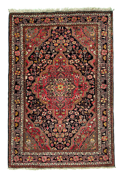 Vintage Jozan Sarouk, double wefts, handspun wool 160x100 cm | Rug# 11025