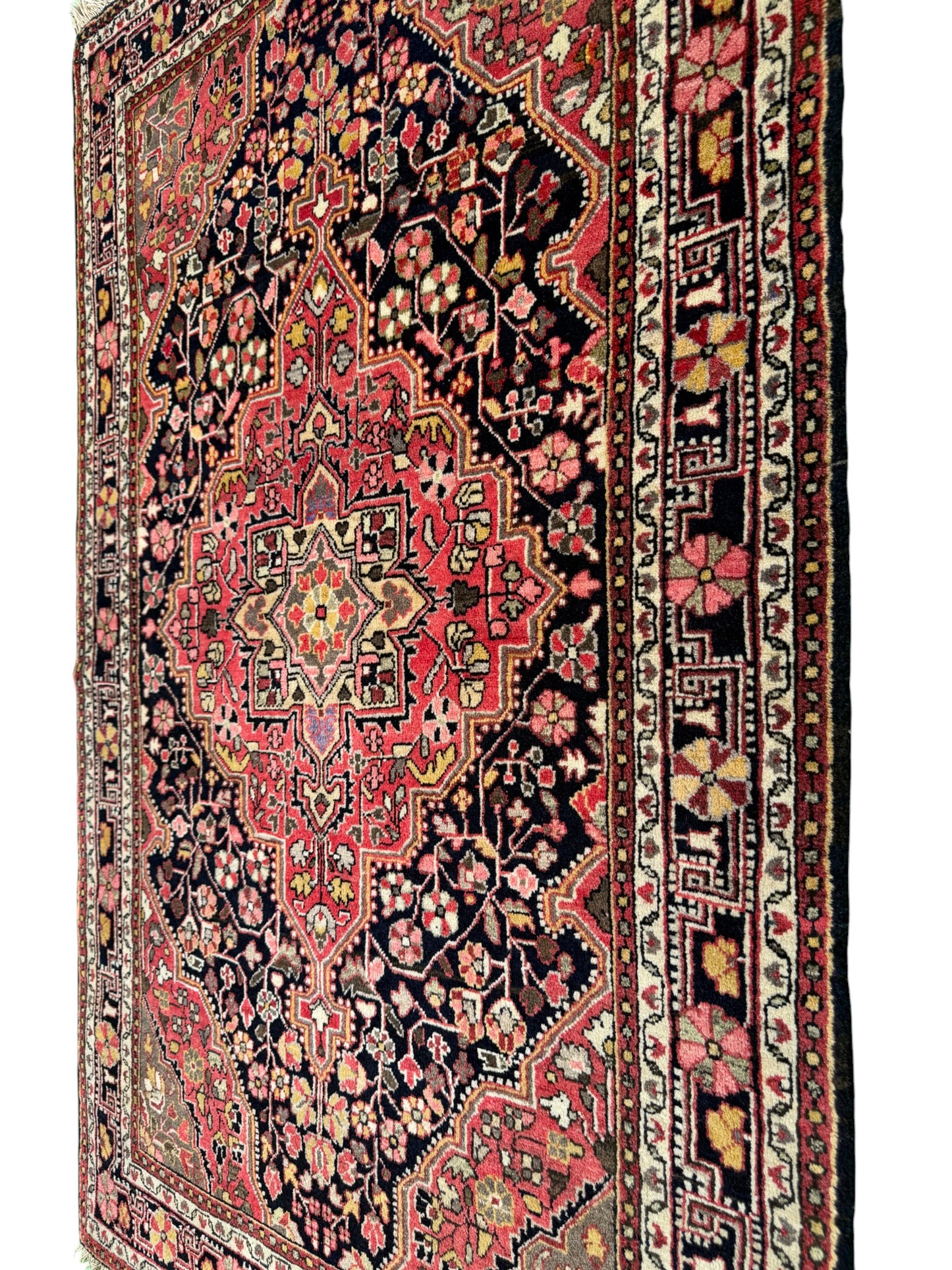 Vintage Jozan Sarouk, double wefts, handspun wool 160x100 cm | Rug# 11025