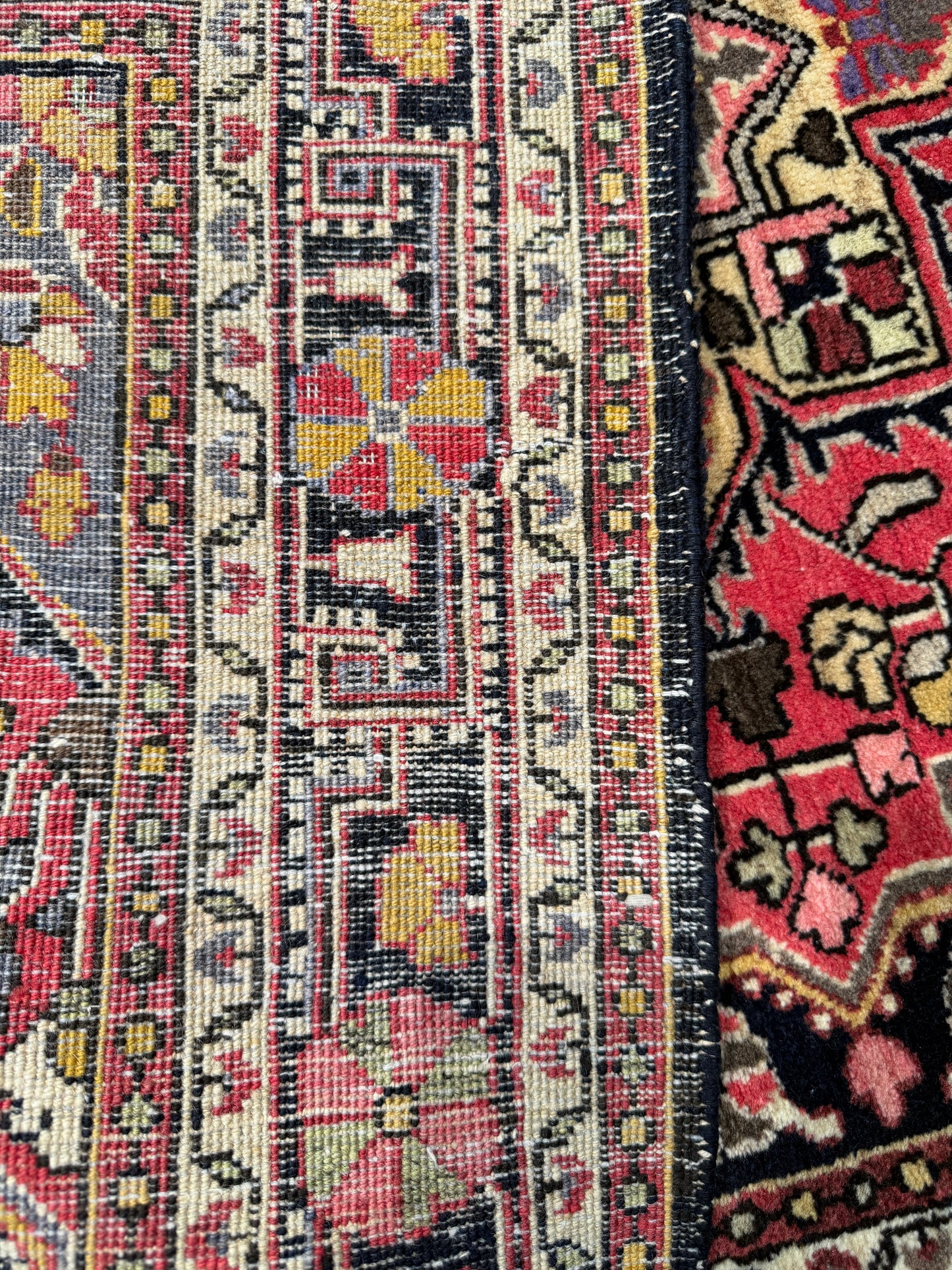 Vintage Jozan Sarouk, double wefts, handspun wool 160x100 cm | Rug# 11025