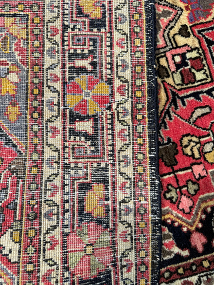 Vintage Jozan Sarouk, double wefts, handspun wool 160x100 cm | Rug# 11025