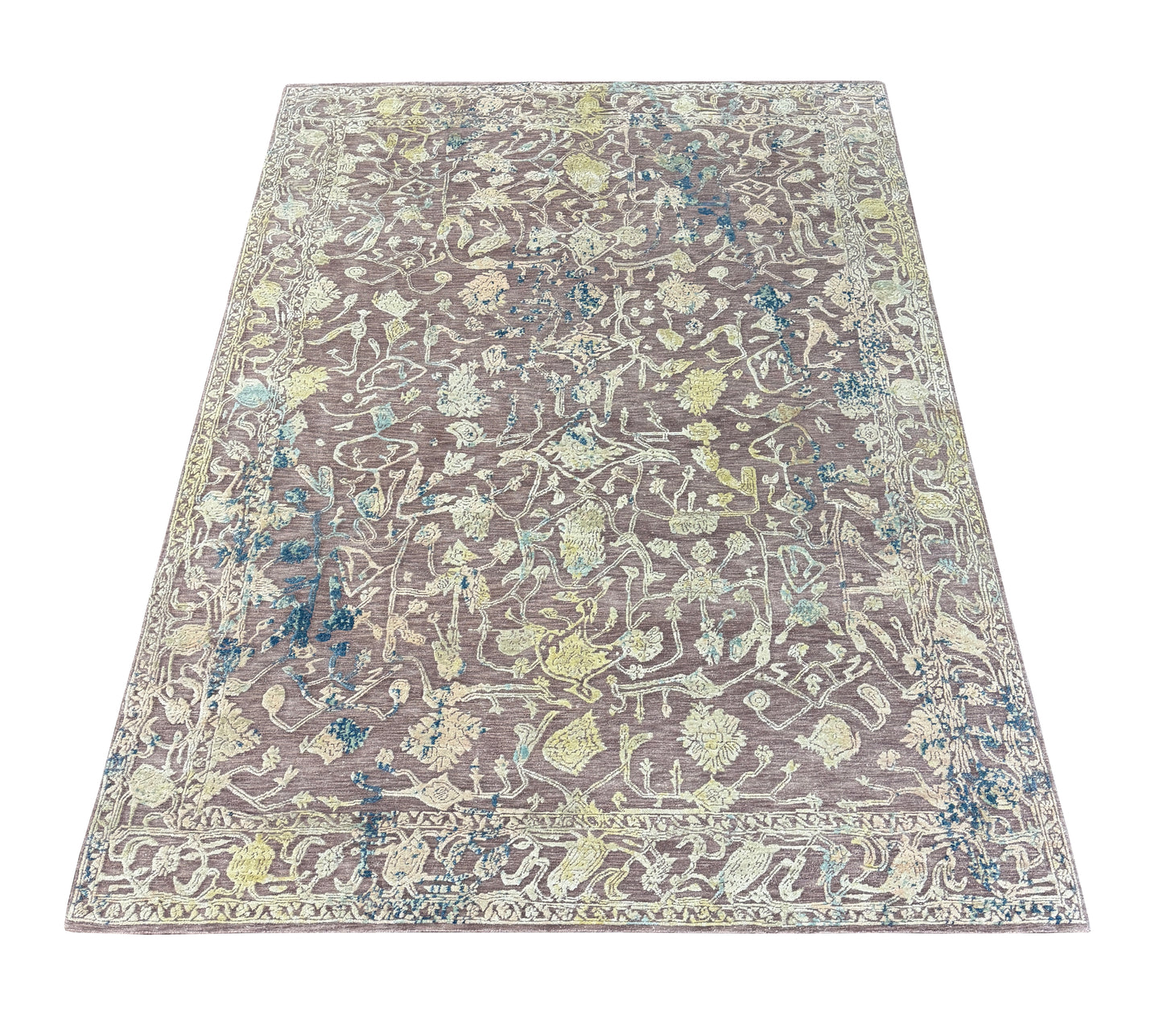 Hand knotted Transitional classic rug, wool and pure silk pile  303x219cm | Rug# 31843
