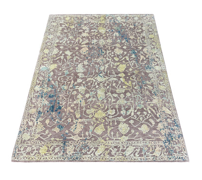 Hand knotted Transitional classic rug, wool and pure silk pile  303x219cm | Rug# 31843