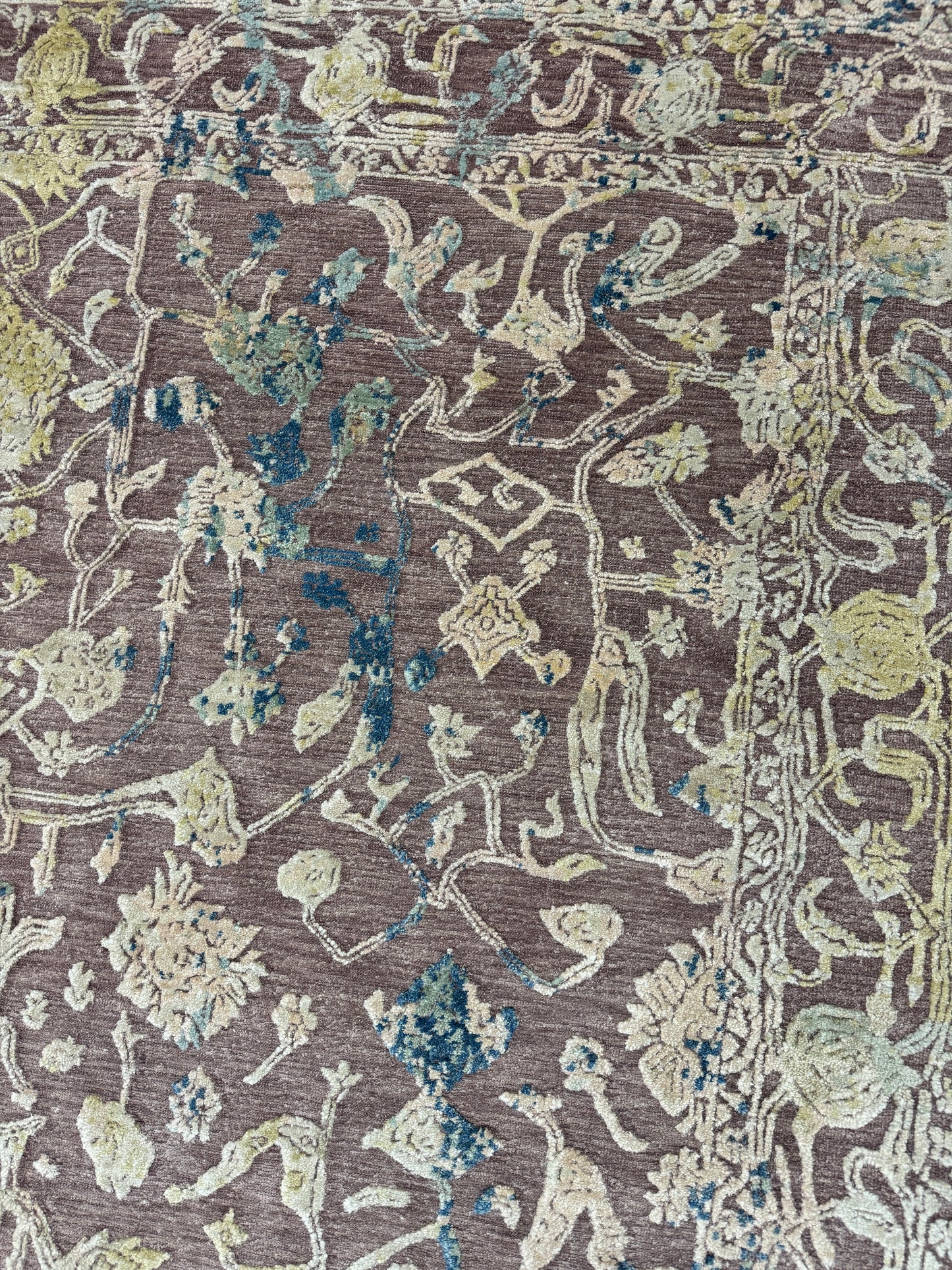 Hand knotted Transitional classic rug, wool and pure silk pile  303x219cm | Rug# 31843