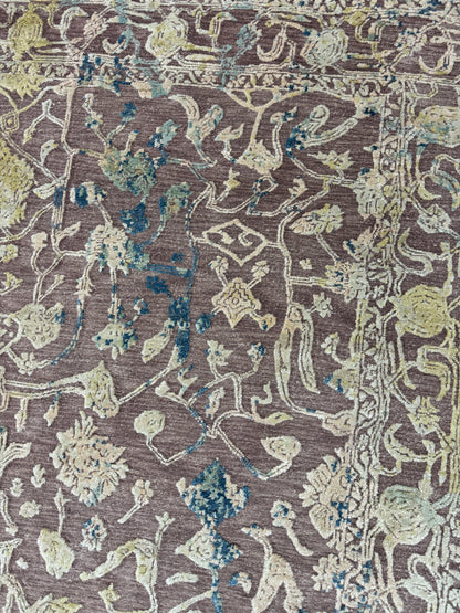 Hand knotted Transitional classic rug, wool and pure silk pile  303x219cm | Rug# 31843