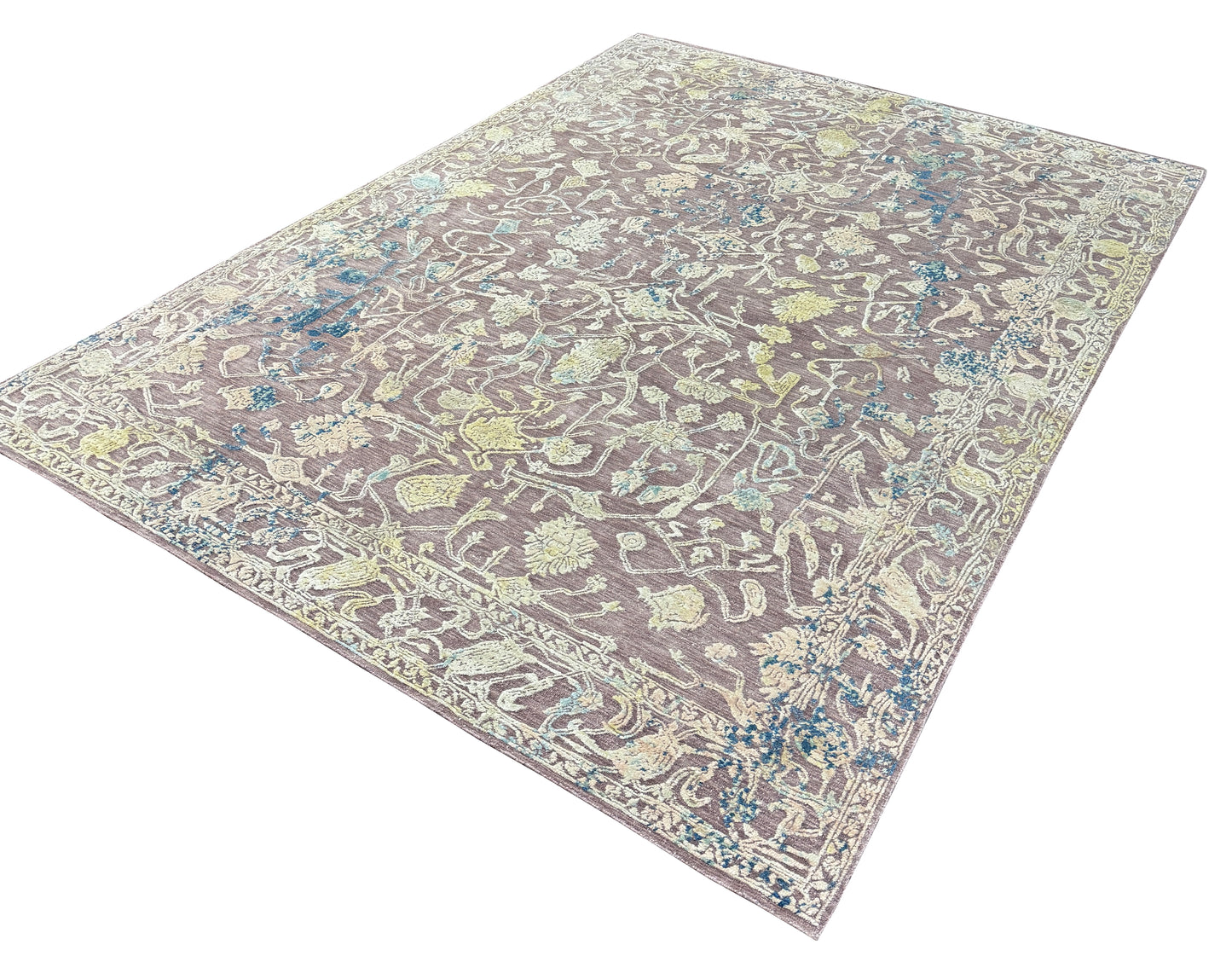 Hand knotted Transitional classic rug, wool and pure silk pile  303x219cm | Rug# 31843
