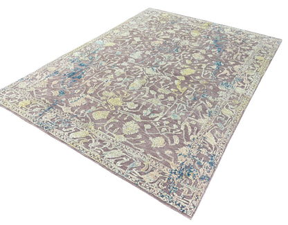 Hand knotted Transitional classic rug, wool and pure silk pile  303x219cm | Rug# 31843