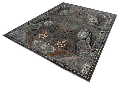 Transitional Garous, 100% handspun Gazi wool pile 202x243cm | Rug# 31998