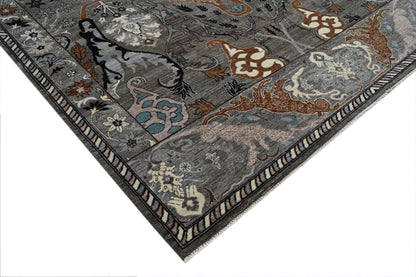 Transitional Garous, 100% handspun Gazi wool pile 202x243cm | Rug# 31998