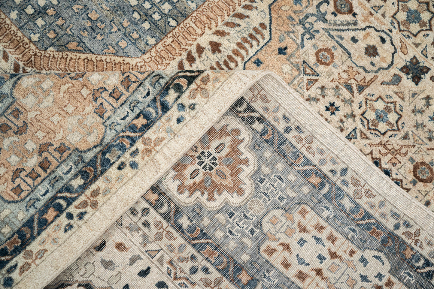Mamluk design balanced palette of light brown harmonious mixed tones 366x275  cm | Rug #32077