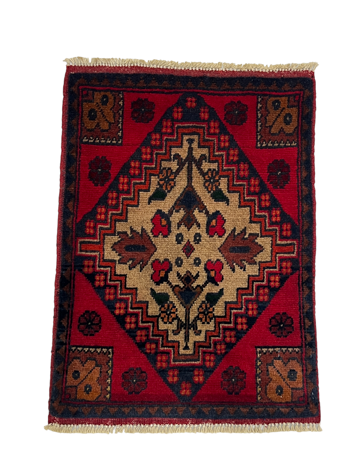 Turkmen sampler rug, wool pile, Afghan 60x40cm | Rug# 27357