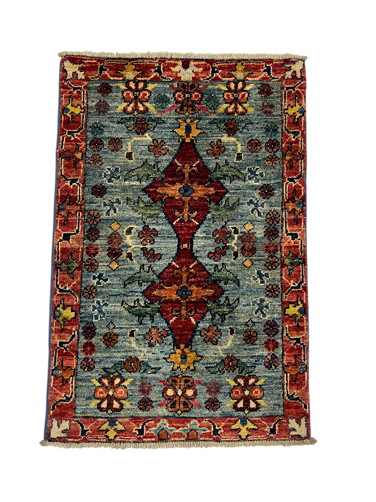 Turkmen-weave sampler rug, wool pile, HSW, Afghan 90x59cm | Rug# 27391