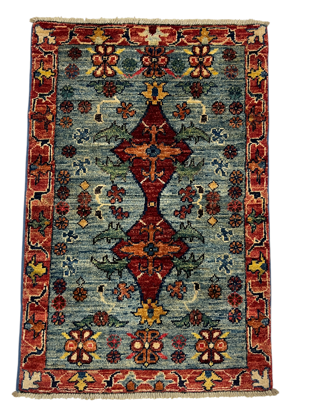Turkmen-weave sampler rug, wool pile, HSW, Afghan 90x59cm | Rug# 27391