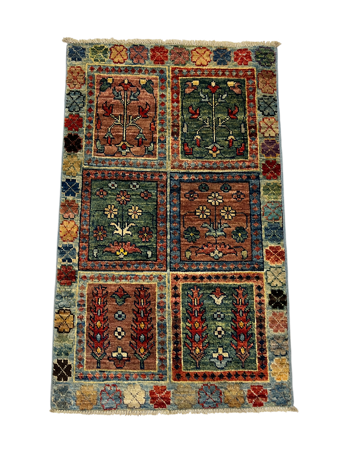 Turkmen-weave sampler rug, wool pile, HSW, Afghan 90x54cm | Rug# 27364