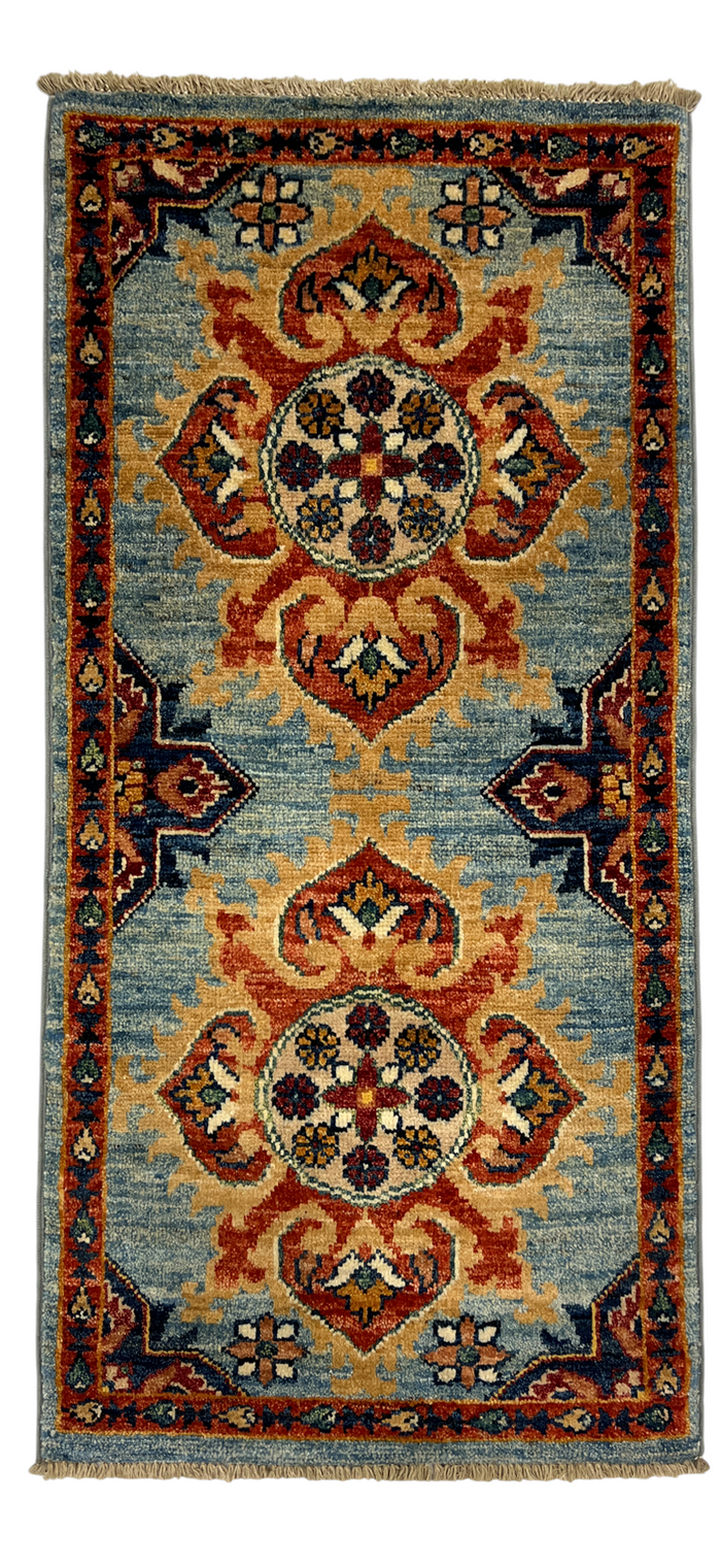 Turkmen-weave wool pile, HSW, Afghan 102x50cm | Rug# 27406