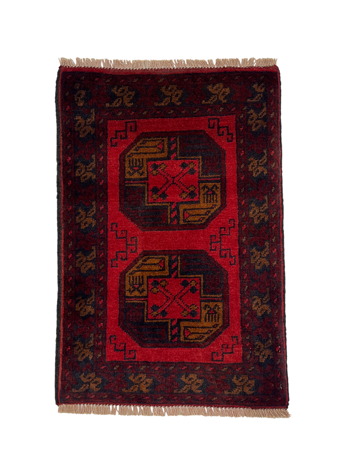 Turkmen sampler rug, wool pile, Afghan 60x40cm | Rug# 27352