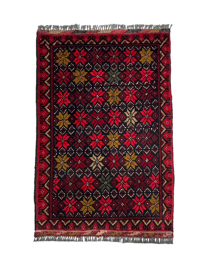 Turkmen sampler rug, wool pile, Afghan 60x40cm | Rug# 27355