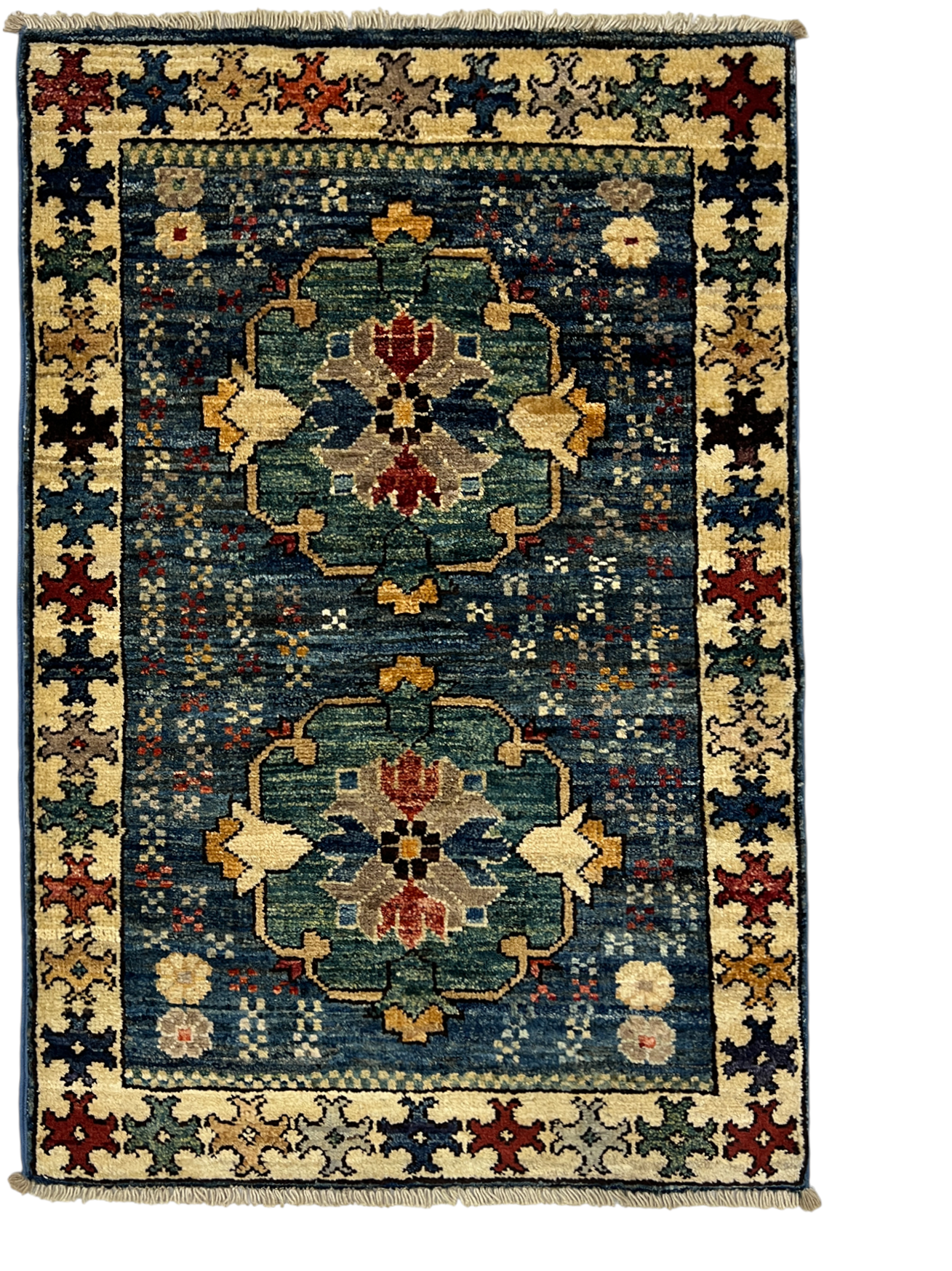 Turkmen-weave sampler rug, wool pile, HSW, Afghan 87x58cm | Rug# 27386