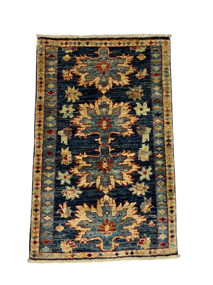 Turkmen-weave sampler rug, wool pile, HSW, Afghan 89x59cm | Rug# 27388