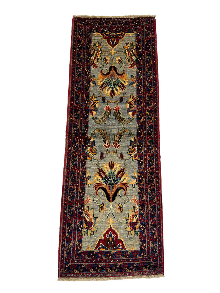 Turkmen-weave sampler rug, wool pile, HSW, Afghan 149x53cm | Rug# 27407