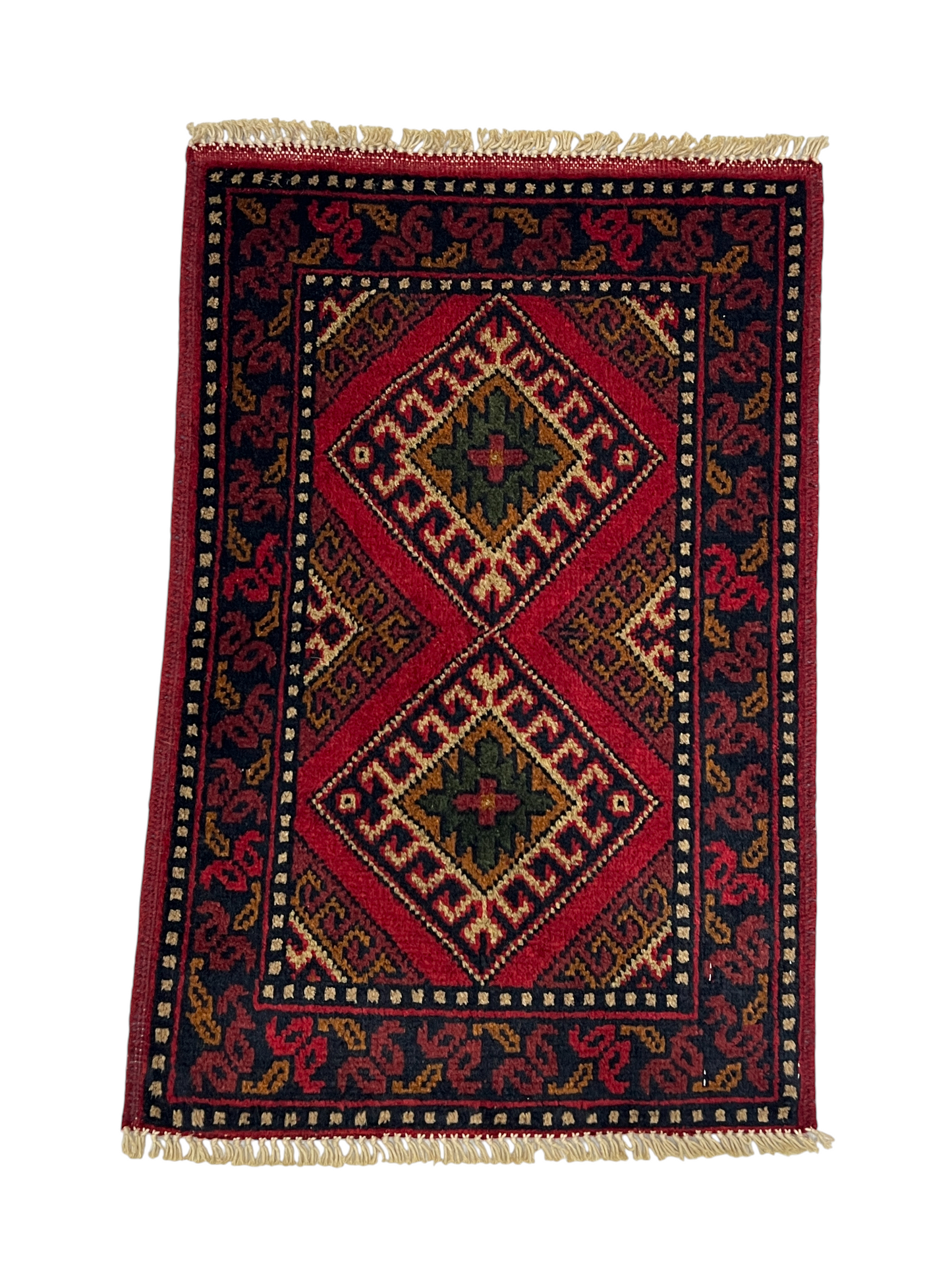 Turkmen sampler rug, wool pile, Afghan 60x40cm | Rug# 27356