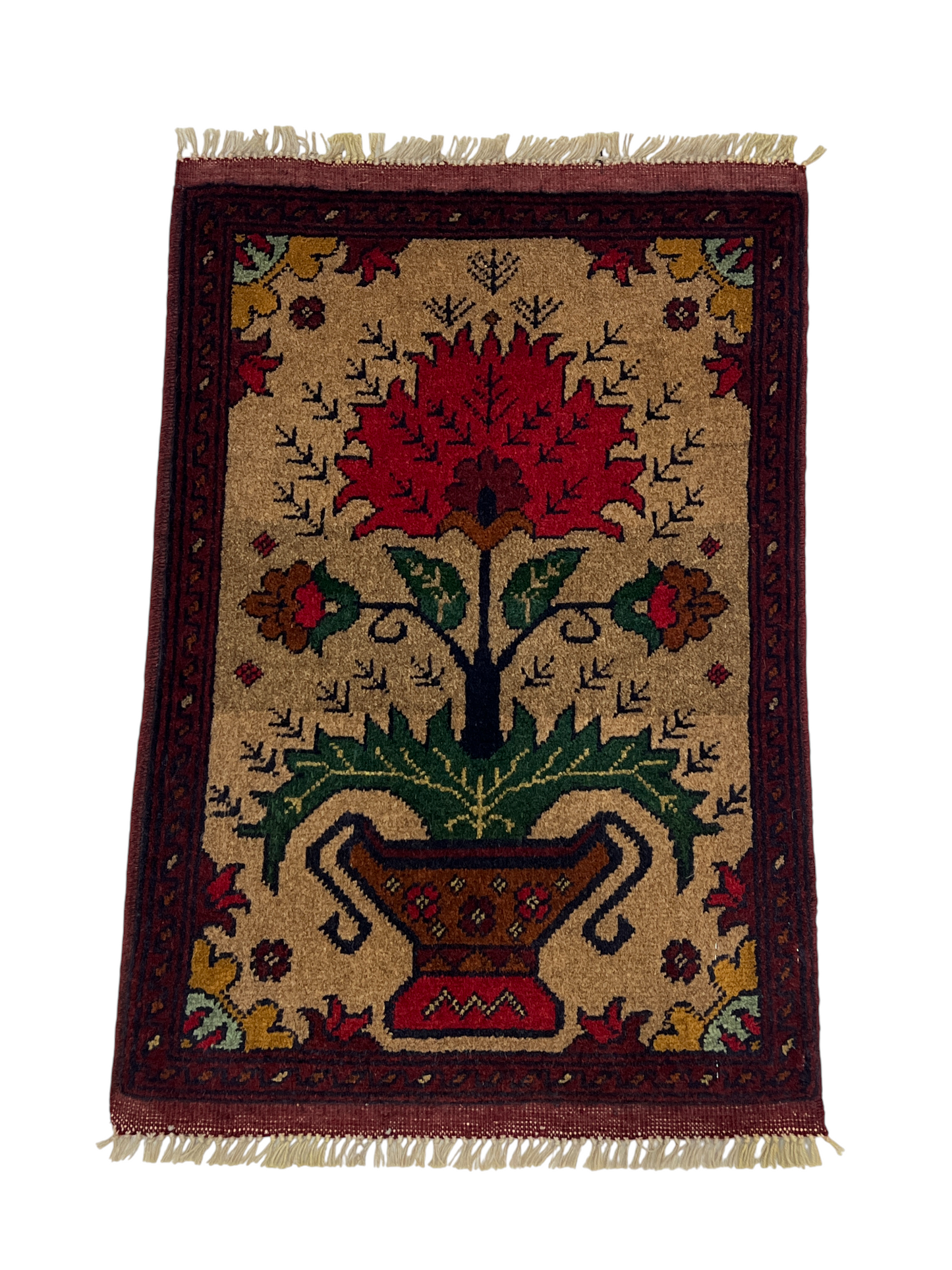 Turkmen sampler rug, wool pile, Afghan 60x40cm | Rug# 27358