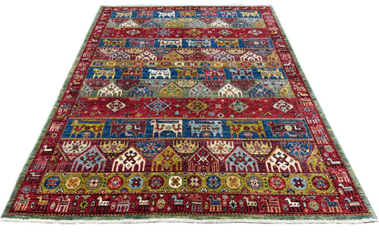 Custom-Made Turkmen weave Afghan, woven in Mazar-Sharif 243x173cm | Rug# 27512