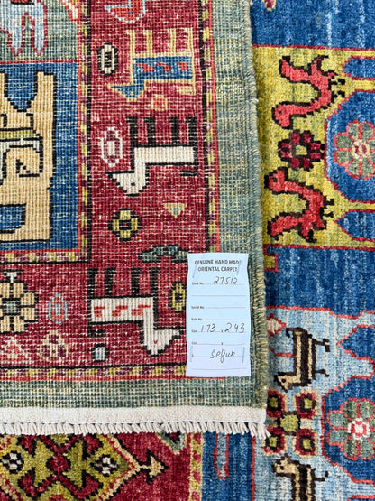 Custom-Made Turkmen weave Afghan, woven in Mazar-Sharif 243x173cm | Rug# 27512