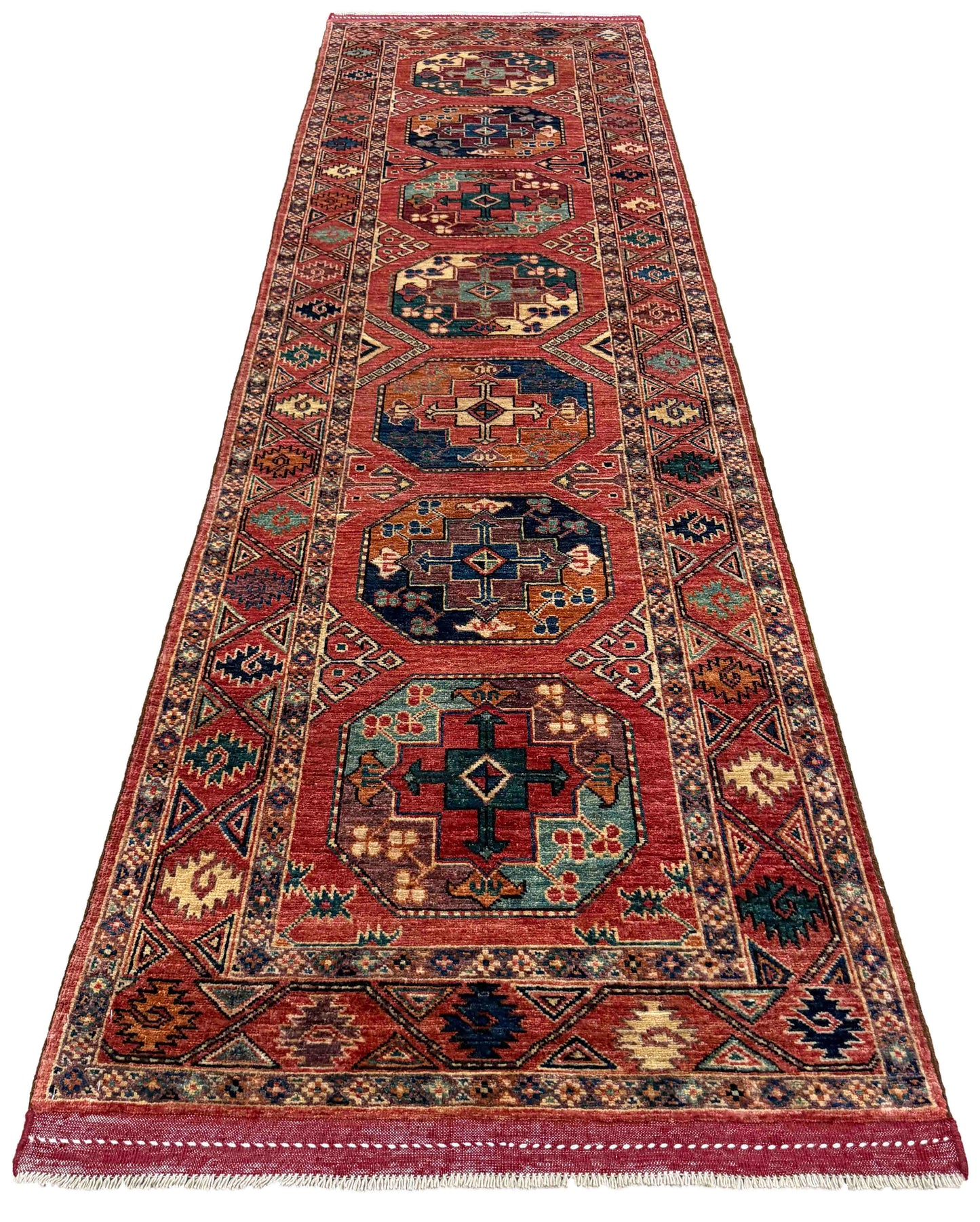Custom-Made Ersari-Turkmen weave, woven in Khiva-Uzbekistan 300x86cm | Rug# 27516