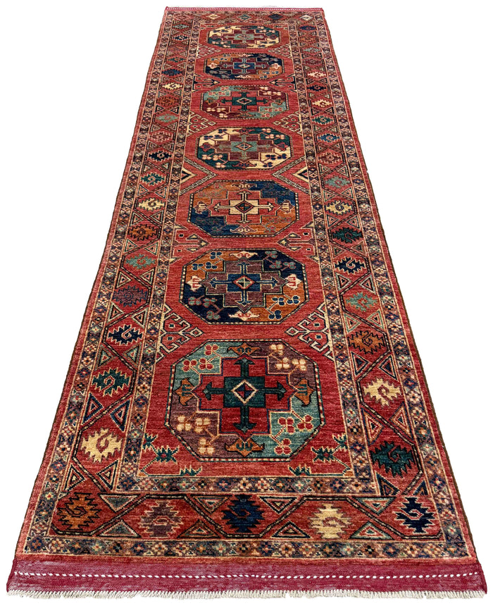 Custom-Made Ersari-Turkmen weave, woven in Khiva-Uzbekistan 300x86cm | Rug# 27516