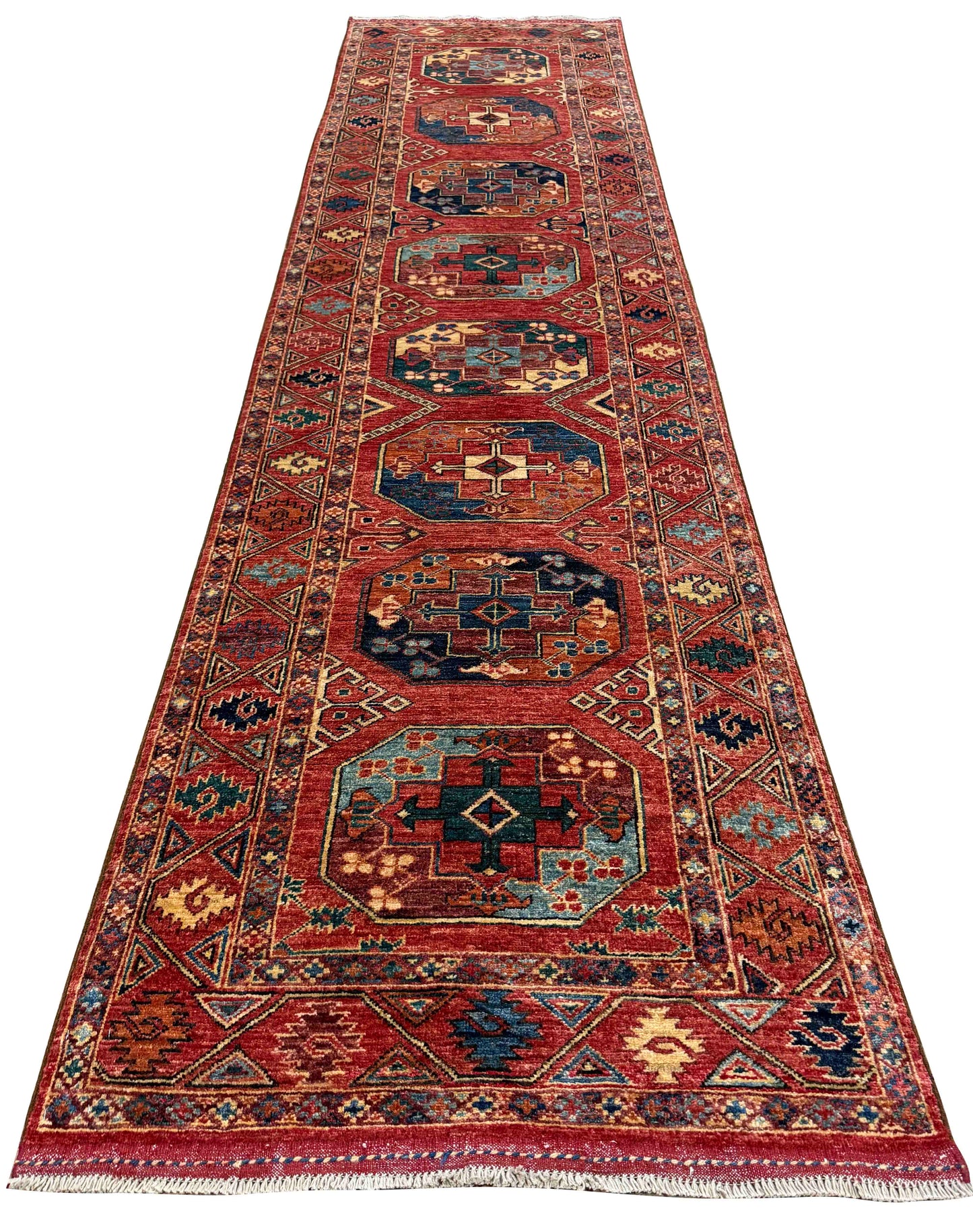 Custom-Made Ersari-Turkmen weave, woven in Khiva-Uzbekistan 323x84cm | Rug# 27513