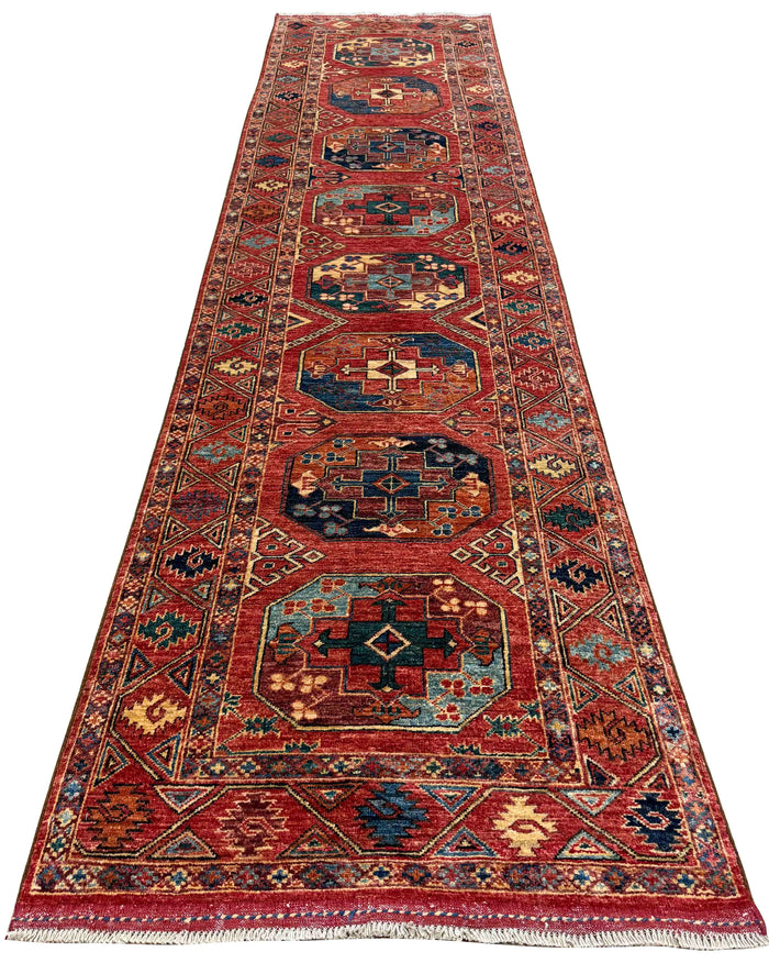 Custom-Made Ersari-Turkmen weave, woven in Khiva-Uzbekistan 323x84cm | Rug# 27513
