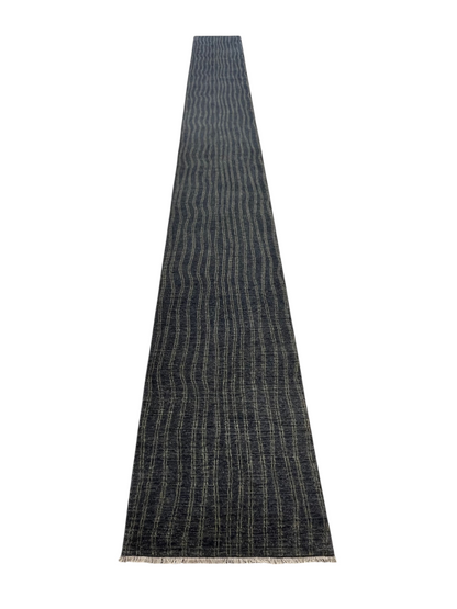 Custom-made modern designer rug, woven in Peshawar 910x94 cm | Rug# 27500