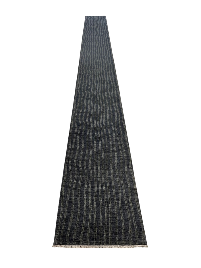 Custom-made modern designer rug, woven in Peshawar 910x94 cm | Rug# 27500