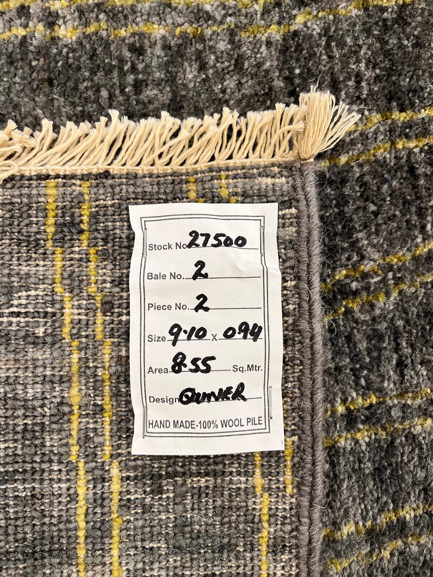 Custom-made modern designer rug, woven in Peshawar 910x94 cm | Rug# 27500