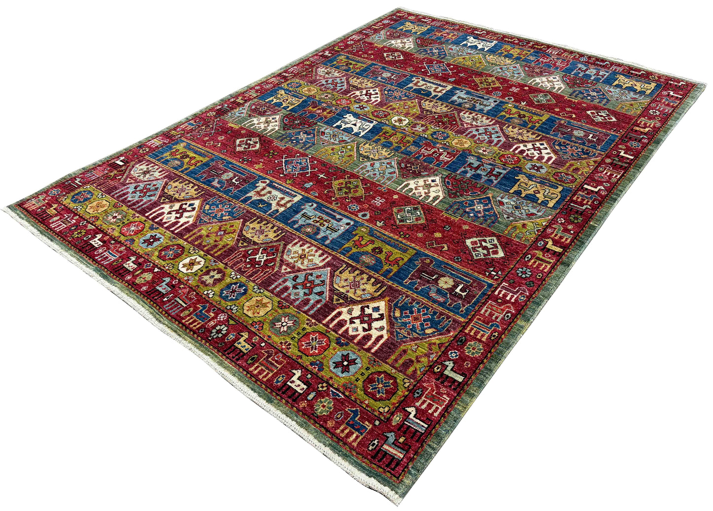 Custom-Made Turkmen weave Afghan, woven in Mazar-Sharif 243x173cm | Rug# 27512