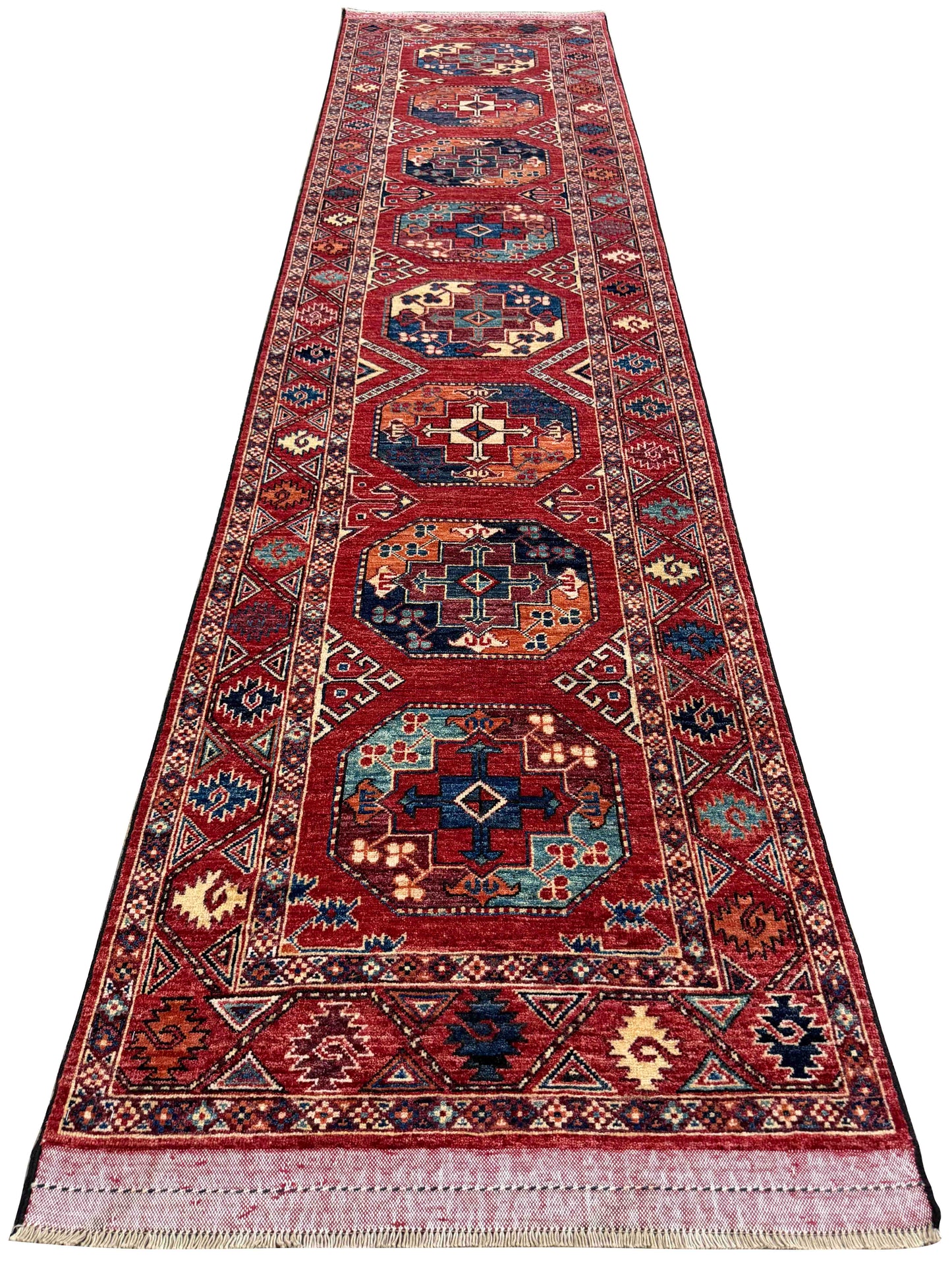 Custom-Made Ersari-Turkmen weave, woven in Khiva-Uzbekistan 341x82cm | Rug# 27514
