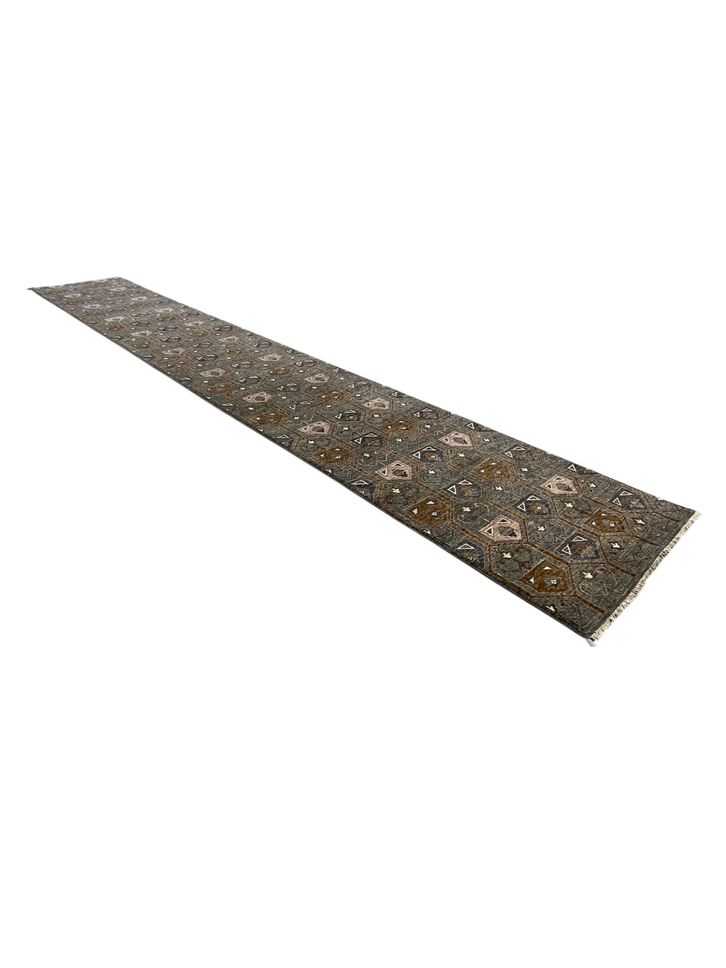 Custom-made modern designer rug, woven in Peshawar 606x92 cm | Rug# 27502