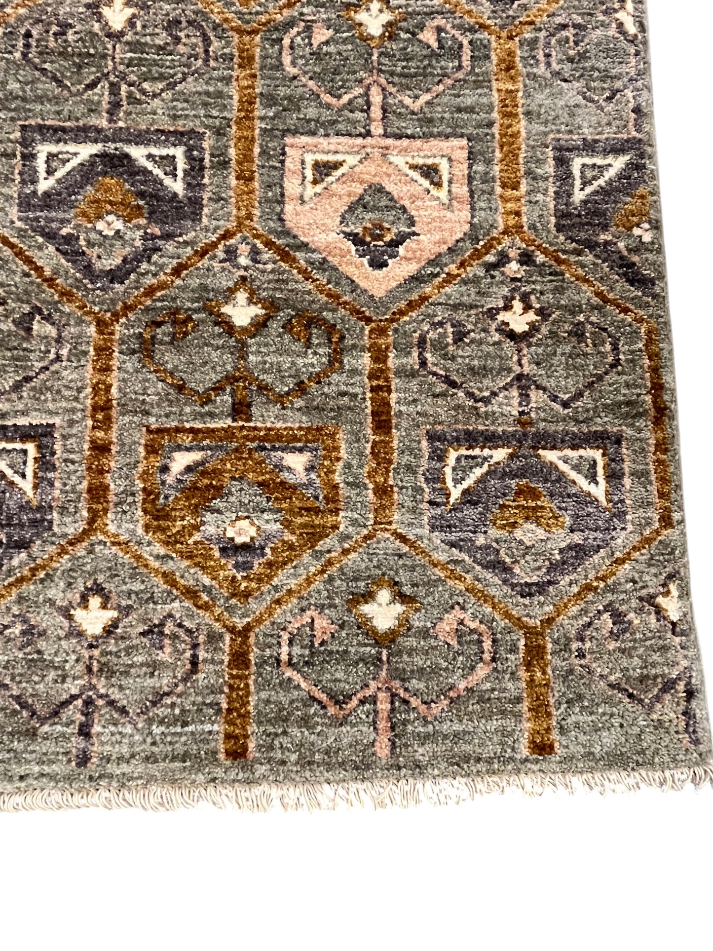 Custom-made modern designer rug, woven in Peshawar 606x96 cm | Rug# 27501