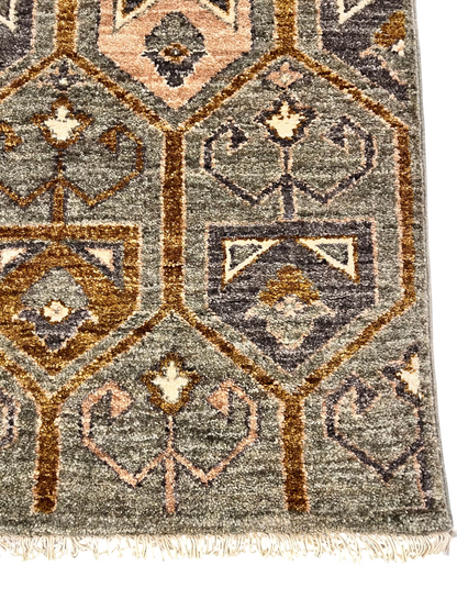 Custom-made modern designer rug, woven in Peshawar 606x92 cm | Rug# 27502