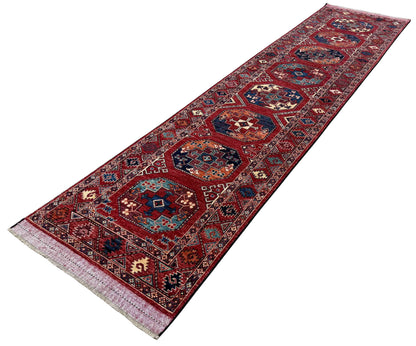 Custom-Made Ersari-Turkmen weave, woven in Khiva-Uzbekistan 341x82cm | Rug# 27514