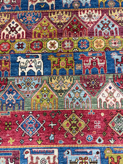 Custom-Made Turkmen weave Afghan, woven in Mazar-Sharif 243x173cm | Rug# 27512