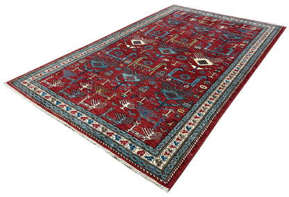 Custom-Made Turkmen weave Afghan, woven in Mazar-Sharif 244x150cm | Rug# 27510