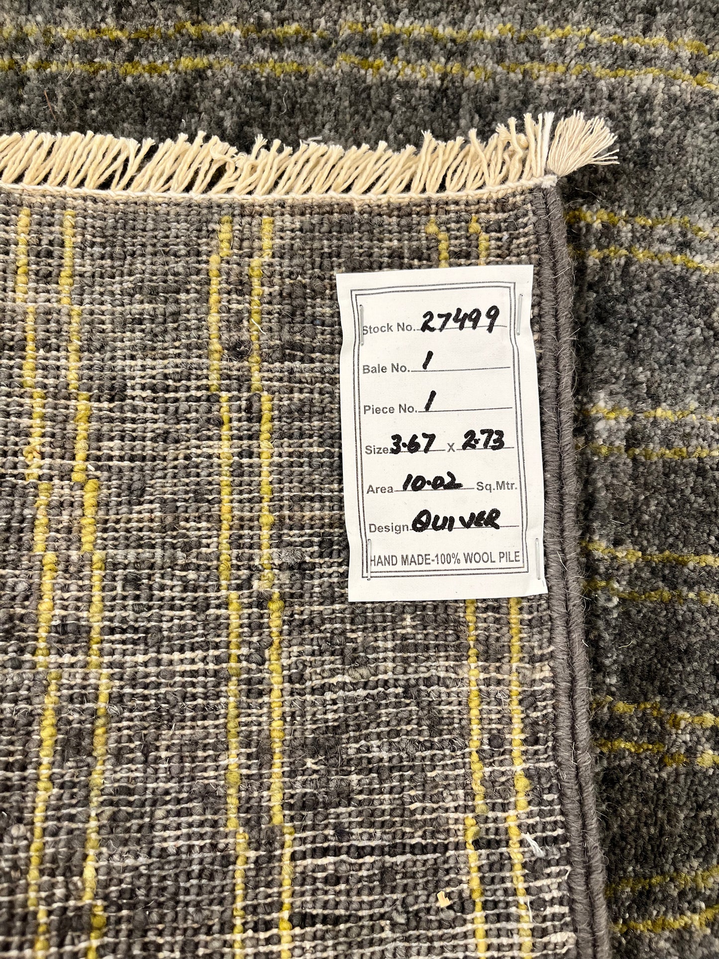Custom-made modern designer rug, woven in Peshawar 367x273 cm | Rug# 27499
