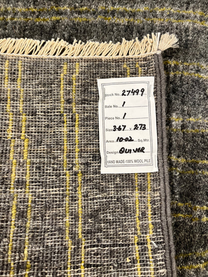 Custom-made modern designer rug, woven in Peshawar 367x273 cm | Rug# 27499